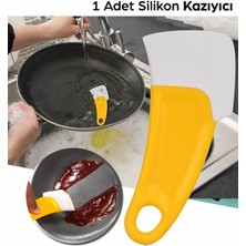 2 Adet Silikon Tava Kazıyıcı Spatula | Yapışmaz Kauçuk Temizleme Spatulası