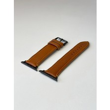 Mimas Design Camel Apple Watch Kordonu Hakiki Vejetal Deri El Yapımı