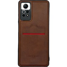 Piyasa Sepeti Redmi Note 12 Pro 4G Kartlıklı Rich Boss Lüx Deri Kılıf Koyu Kahverengi