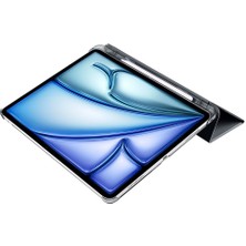 AktarMobile iPad Air 11 M2 2024 Uyumlu Kapaklı Kılıf Kalem Bölmeli Standlı Flip Smart Akıllı Kapak Uyku Modlu