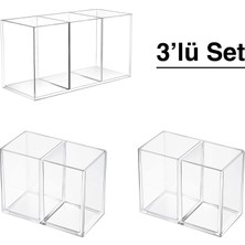 Trend Pleksi 2 ve 3 Bölmeli Organizer Seti (1 Adet 3 Bölmeli + 2 Adet 2 Bölmeli Organizer)
