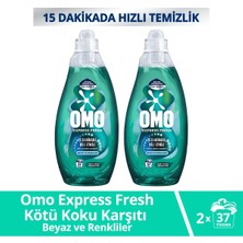 Omo Express Fresh Kötü Koku Karşıtı Beyaz & Renkliler Sıvı Çamaşır Deterjanı 1480 ml x 2 Adet