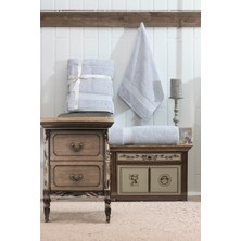 Upstyle 2'Li Pamuk Banyo Havlu Seti  Gri 90x160 Cm Ve 50x90 Cm Yumuşak Ve Emici