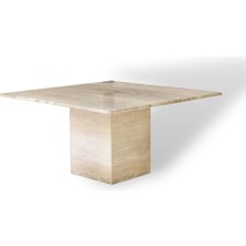 Arte Marble Traverten Yemek Masası 120 Çap