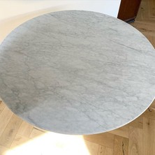 Arte Marble Carrara Blok Yemek Masası 100 Çap