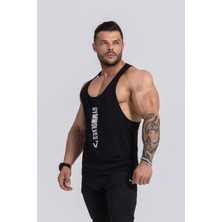 Gymwolves Erkek Spor Atleti Ince Askılı | Siyah | Stringer | Workout Tanktop |