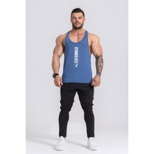 Gymwolves Erkek Spor Atleti Ince Askılı | Indigo | Stringer | Workout Tanktop |