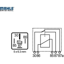 Mahle 12V Röle 5 Uçlu 40 A (Çift Platin) (87A)