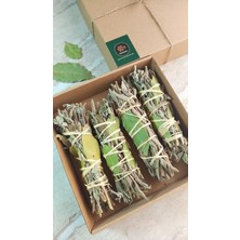 (4 Adet) Doğal Ada Çayı Tütsü Demeti Defne Yapraklı (Aydın Nazilli) Set. Kutusu Ile Birlikte