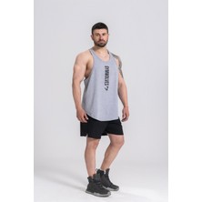 Gymwolves Spor Atleti | Stringer | Workout Tanktop | Gri | Comfortable Serisi