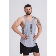 Gymwolves Spor Atleti | Stringer | Workout Tanktop | Gri | Comfortable Serisi