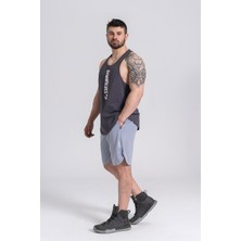 Gymwolves Spor Atleti | Stringer | Workout Tanktop | Füme | Comfortable Serisi