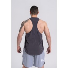 Gymwolves Spor Atleti | Stringer | Workout Tanktop | Füme | Comfortable Serisi