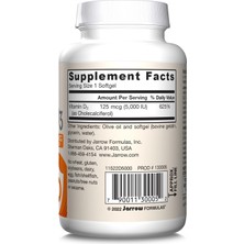 Jarrow Formulas Vitamin D3 125 Mcg 5000 Iu 100 Softgels D3 Vitamini Non Gmo D Vitamini 100 Jel Kapsül