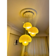 Limon 3Design 3 Lü Sarkıt Avize Rustik E27 Modern Avize Bohem Beton Görünüm (E27 Ampul Dahildir.)