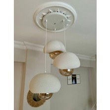 Limon 3Design 3 Lü Sarkıt Avize Rustik E27 Modern Avize Bohem Beton Görünüm (E27 Ampul Dahildir.)