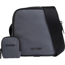 Calvin Klein Gri Erkek Postacı Çantası Ck Est. Nylon Cube Reporter+Case
