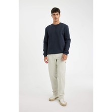DeFacto Regular Fit Bisiklet Yaka Kalın Basic Düz Sweatshirt T3777AZ24AU