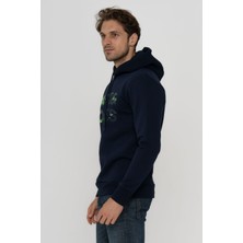 Jack & Jones Erkek Kapüşonlu Logo Baskılı Sweatshirt - Splash