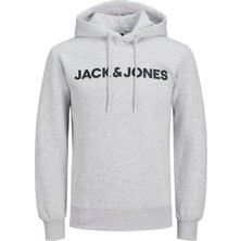 Jack & Jones Erkek Logo Baskılı Kapüşonlu Sweatshirt - Deldrick