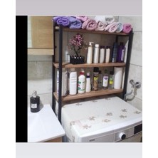 Çamaşır Makinesi ve Klozet Üstü Düzenleyici Raf Banyo Dolabı Rafı Makine Üstü 3 Raflı Banyo Düzenleyici