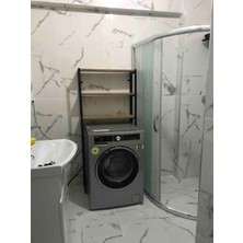 Çamaşır Makinesi ve Klozet Üstü Düzenleyici Raf Banyo Dolabı Rafı Makine Üstü 3 Raflı Banyo Düzenleyici