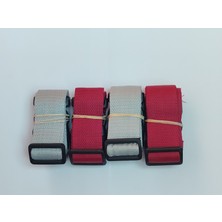 Balp 2 Adet Gri 2 Adet Bordo Valiz Kemeri 4 cm Toplam 4 Adet