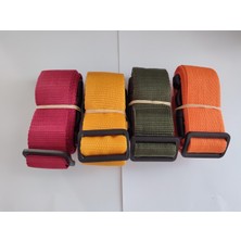 Balp Bordo, Portakal, Haki Yeşil ve Turuncu Renk Valiz Kemeri 4 cm Toplam 4 Adet