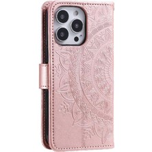 Colorful Shop IPhone 15 Için Flip Case Pro Pu Deri Cüzdan Kılıf Totem Kabartma (Yurt Dışından)