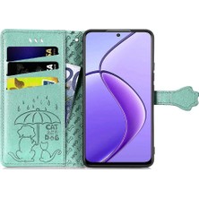 Colorful Shop Realme 13 Flip Kapak Karikatür Hayvanlar Için Kılıf Kısa Kayış Deri Kılıf (Yurt Dışından)