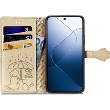 Colorful Shop Xiaomi 14T Kılıf Için Kılıf Karikatür Hayvanlar Kapak Çevirin Kısa Kayış (Yurt Dışından)