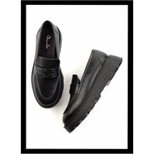 Bambi Siyah   Kadın Loafer Ayakkabı K01327241009