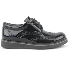 Papuccum Ortopedi Unisex Çocuk Siyah Oxford Bağcıklı Ayakkabı