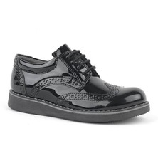 Papuccum Ortopedi Unisex Çocuk Siyah Oxford Bağcıklı Ayakkabı