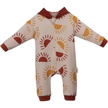 Necix's 247602 Bebek Tandil Güneşli Baskılı Kapüşonlu Kızıl Tulum