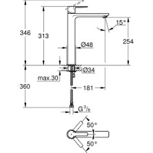 Grohe Lineare Tezgah Üstü Yüksek Tip Lavabo Bataryası - 23405001