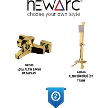 Newarc Aqua Altın Banyo Bataryası, Aqua Altın Sürgülü Üst Takım 941518,631600