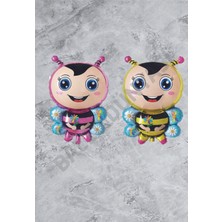 Bal10 Dünyası Arı Maya Sarı-Pembe 2'li Folyo Balon Seti