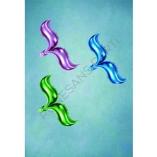 Rönesans Parti Deniz Konsept Kuyruk Folyo Balon Seti Pembe-Yeşil-Mavi