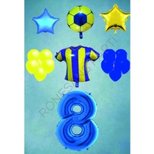 Rönesans Parti Taraftar Sarı Lacivert Doğum Günü Balon Seti Yaş-8