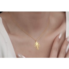 Decovienotr Kişiye Özel Harf Kolye Fatıma Ana'nın Eli 925 Ayar Gümüş Kolye,gümüş,rose Gold,altın Kaplama Kolye