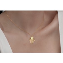 Decovienotr Kişiye Özel Harf Kolye Fatıma Ana'nın Eli 925 Ayar Gümüş Kolye,gümüş,rose Gold,altın Kaplama Kolye