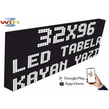 LED Tabela 32X96CM Tek Taraflı Beyaz  Kayan Yazı-Wifi