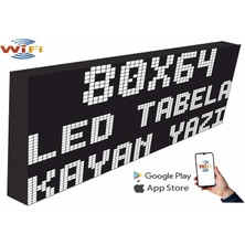 LED Tabela 80X64CM Tek Taraflı Beyaz  Kayan Yazı-Wifi
