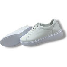 Growish GR0195  Deri Kar Beyaz Yüksek Eva Taban Sneaker Erkek Ayakkabı