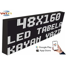 LED Tabela 48X160CM Tek Taraflı Yeşil  Kayan Yazı-Wifi