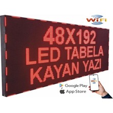 LED Tabela 48X192CM Çift Taraflı Kırmızı Kayan Yazı-Wifi
