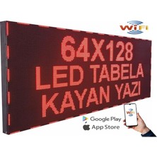 LED Tabela 64X128CM Çift Taraflı Kırmızı Kayan Yazı-Wifi
