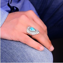 Silverbox 925KSILVER Turkuaz Okçu Başparmak Yüzük Erkek, Otantik Türk Zihgir Yüzük, Benzersiz Erkek Takısı