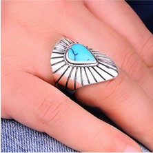 Silverbox 925KSILVER Turkuaz Okçu Başparmak Yüzük Erkek, Otantik Türk Zihgir Yüzük, Benzersiz Erkek Takısı
